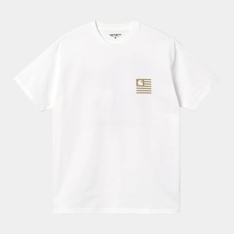 Carhartt WIP Kortärmad medley för herr State T-shirt i ekologisk bomull - Vit