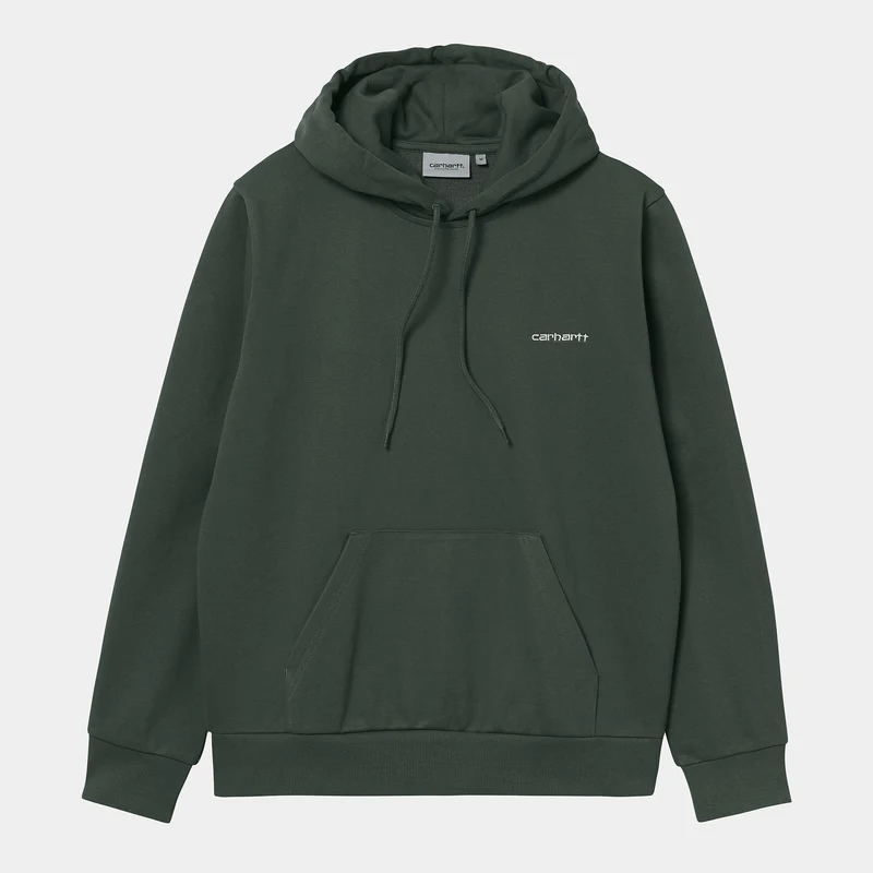Carhartt WIP Herr Hooded Script Broderi Sweat Top - Hemlock