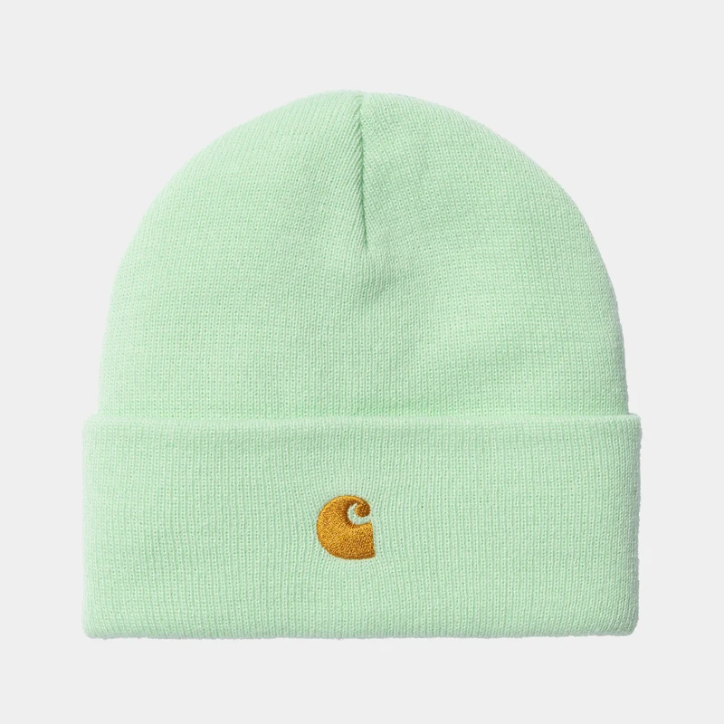 Carhartt WIP Unisex Chase Beanie - Blek Spearmint / Guld