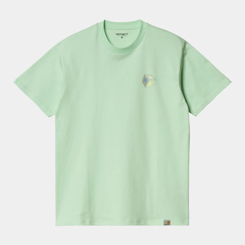 Carhartt WIP Kortärmad t-shirt i ekologisk bomull för herr i kub - blek spearmint