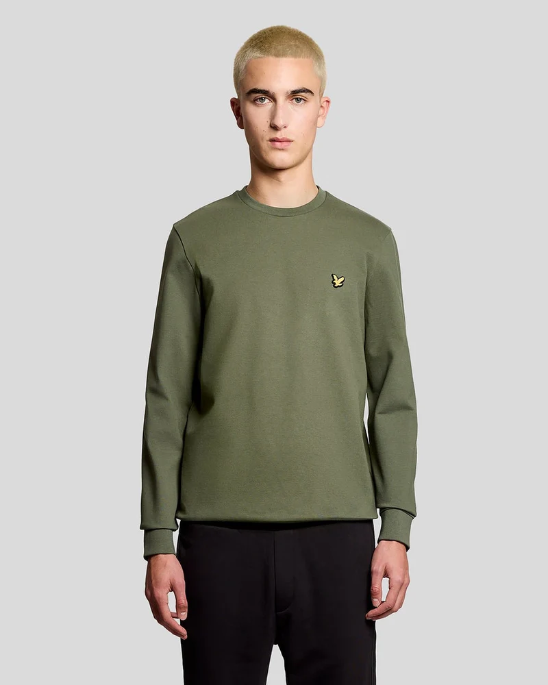 Lyle & Scott Lättvikts sporttröja för män | Kaktusgrön