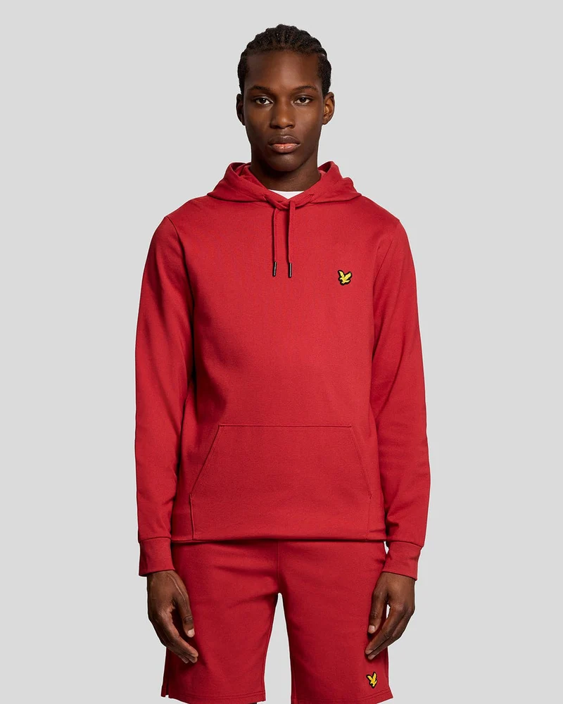 Lyle & Scott Lättvikts sporthuvtröja för män | Granat