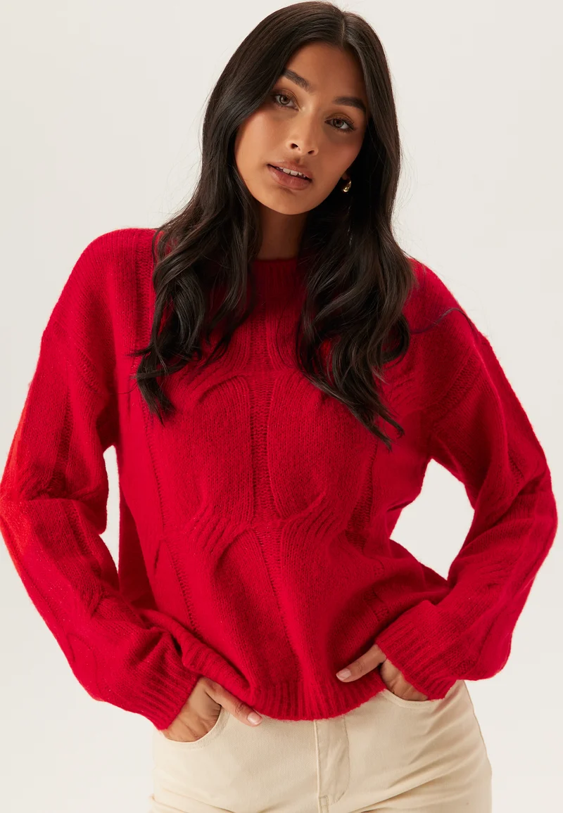 Pcjenna Ls O-neck Cable Knit