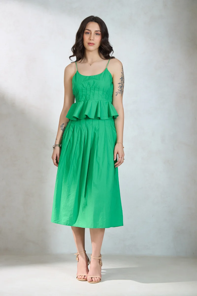 Sweenie|100% Cotton Pleated Co-Ord