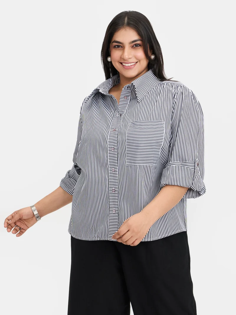 Maliah|100% Cotton Patch Pocket Shirt