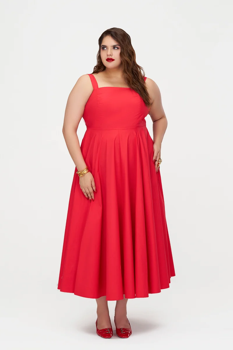 Monali Btc|100% Cotton Fit & Flare Dress With Bow