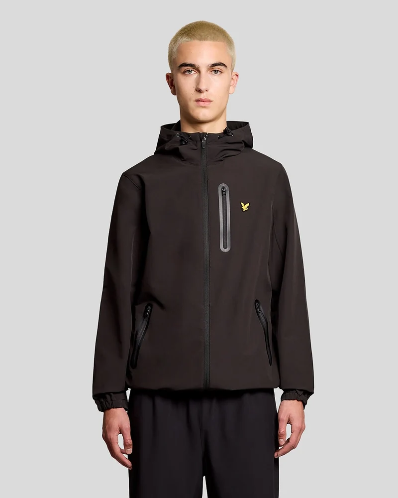 Lyle & Scott Vattentålig sportjacka med huva för män | Jet Black