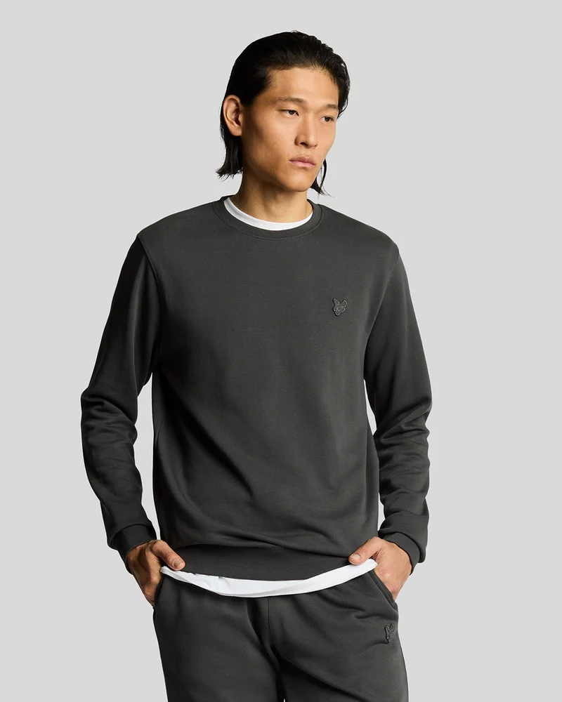 Lyle & Scott Herrtröja i superfin bomull med rund hals | Gunmetal