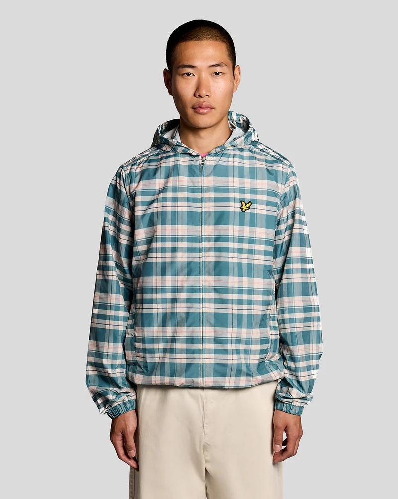 Lyle & Scott Lätt, tartanfärgad huvjacka för män | Everglade