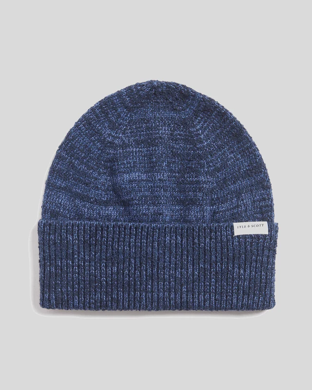 Lyle & Scott Flerfärgad Marl Beanie | Mörk Marinblå Marl