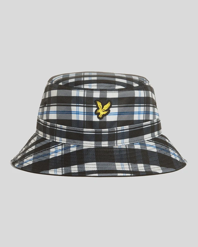 Lyle & Scott Tartan Bucket Hat | Kolsvart / Vit