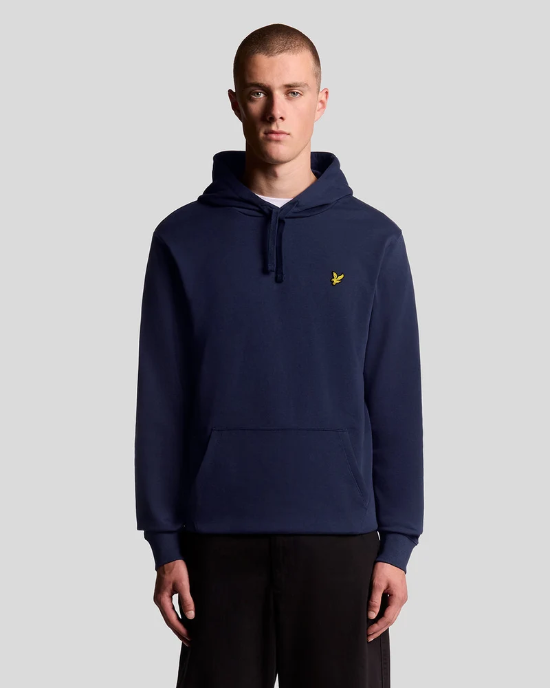 Lyle & Scott Herr Loopback Bomull Huvtröja | Marinblå