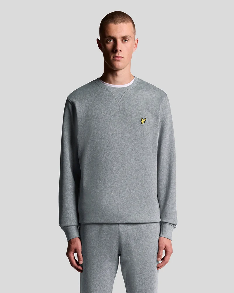 Lyle & Scott Herrtröja med rund hals | Mellangrå Marl