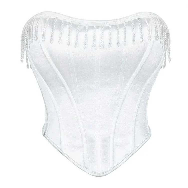 Gothic Crystal Tofs Damskorsett med snörning över byst