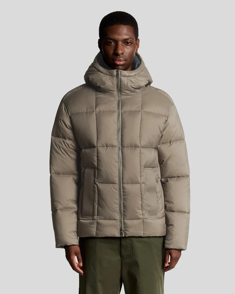 Lyle & Scott Herr Fyrkantig Cocoon Pufferjacka | Falcon