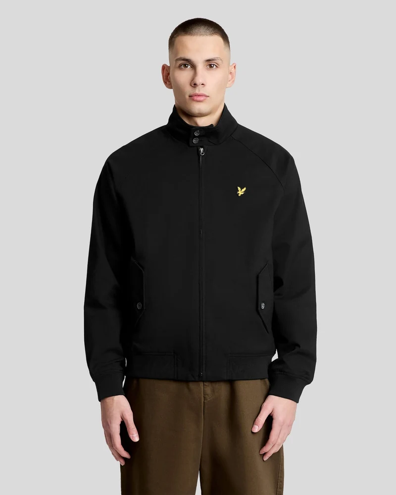 Lyle & Scott Herr Harringtonjacka i bomull | Kolsvart