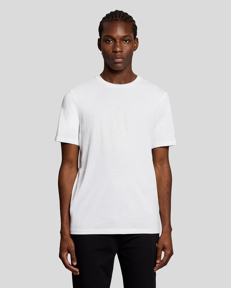 Lyle & Scott Herr T-shirt med omdefinierad grafisk logotyp | Vit