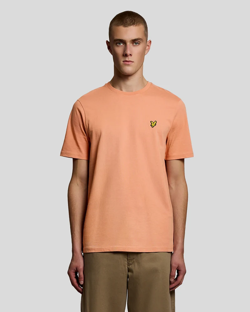 Lyle & Scott Herr T-shirt med rund hals i bomull | Terrakottakruka