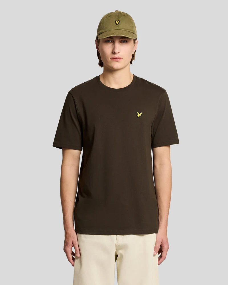 Lyle & Scott Herr T-shirt med rund hals i bomull | Ebenholts
