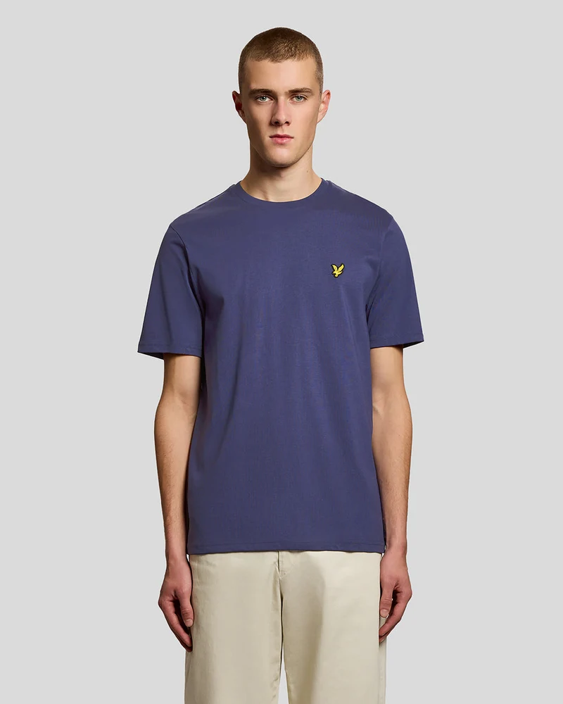 Lyle & Scott Herr T-shirt i bomull med rund hals | Marinblå