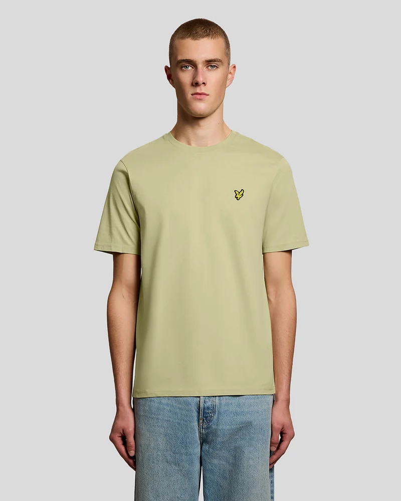 Lyle & Scott Herr T-shirt med rund hals i bomull | Örtgrön