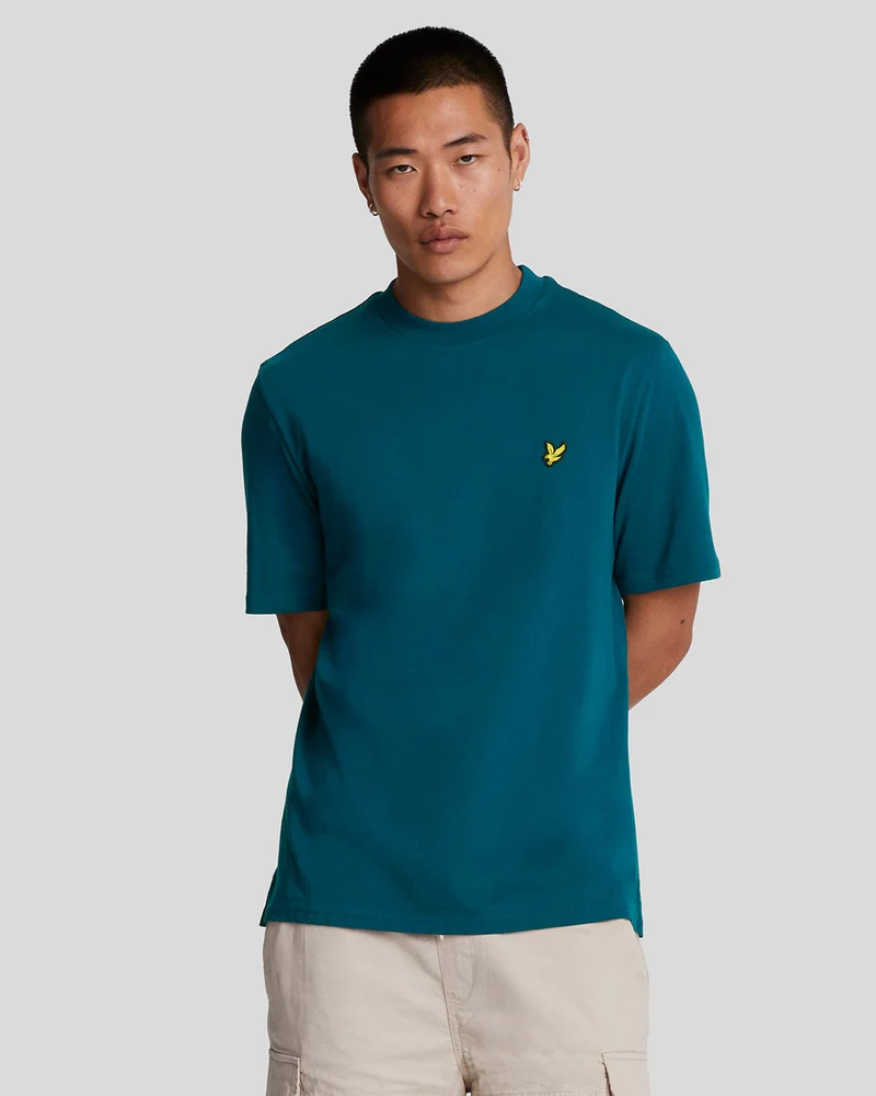 Lyle & Scott Herr T-shirt med rund hals i bomull | Apres Marinblå