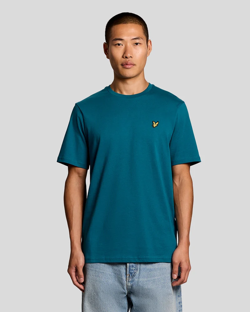 Lyle & Scott Herr T-shirt med rund hals i bomull | Lagoon