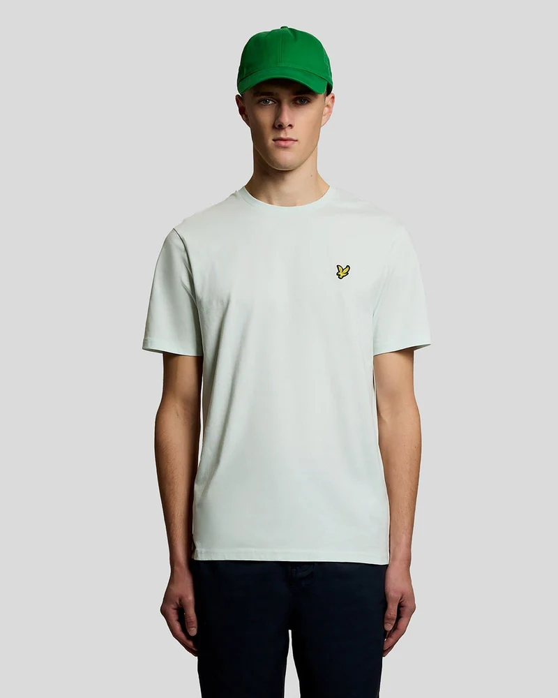 Lyle & Scott Herr T-shirt med rund hals i bomull | Blå is