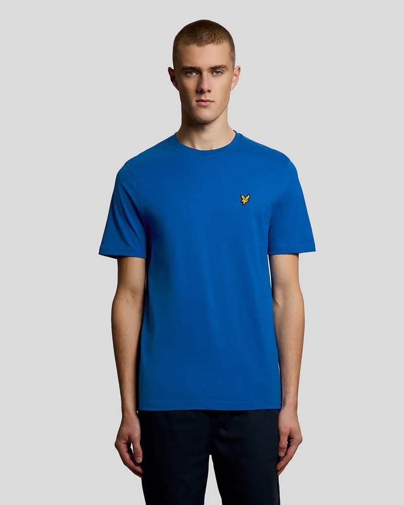Lyle & Scott Herr T-shirt med rund hals i bomull | Lucid Blue