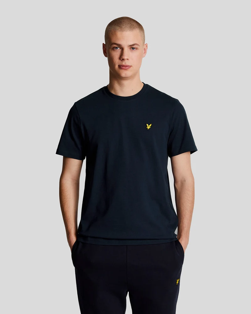 Lyle & Scott Herr T-shirt med rund hals i bomull | Marinblå