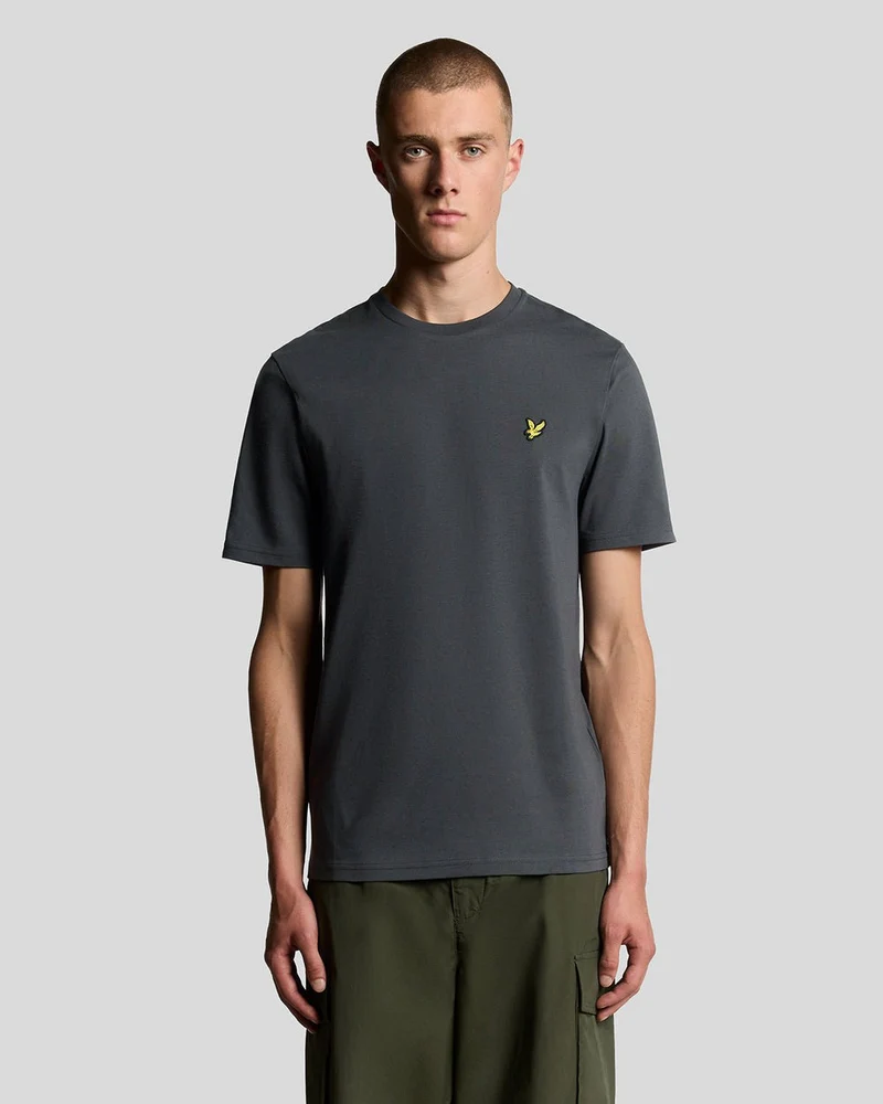 Lyle & Scott Herr T-shirt med rund hals i bomull | Gunmetal