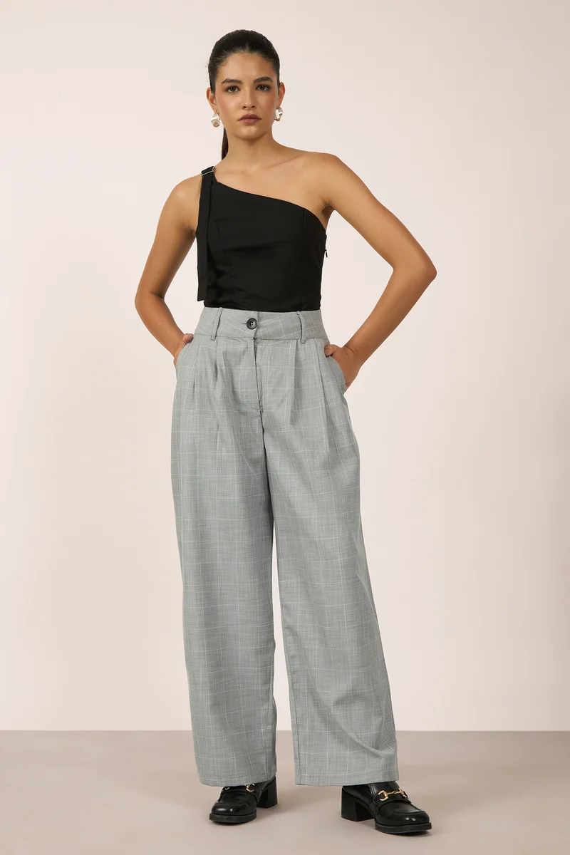 Parker|Viscose Stretch Grey Flared Pant