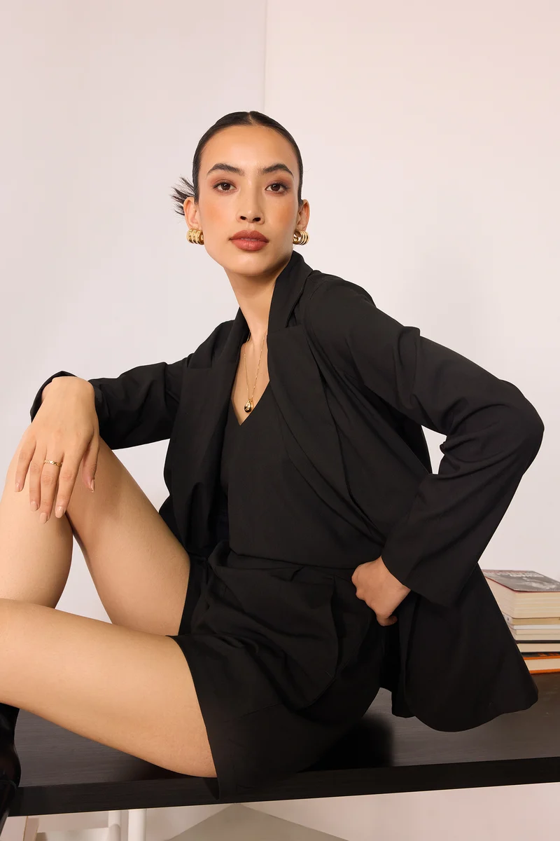 Madison|Viscose Stretch Single Breasted Blazer