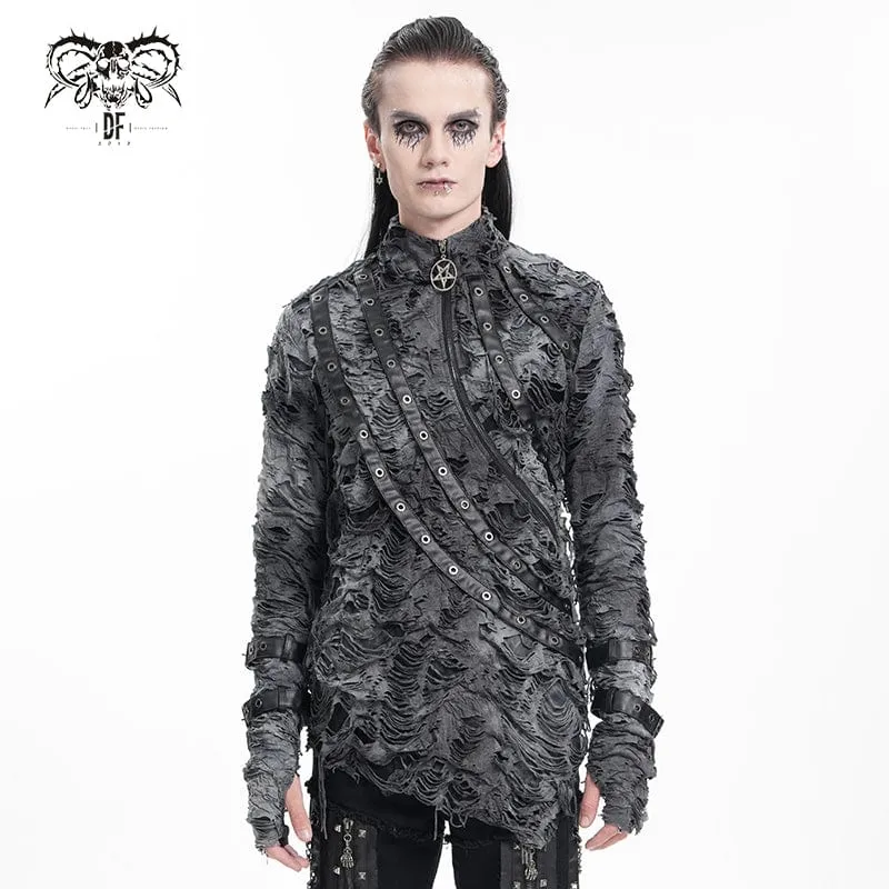 Gothic tröja med rippa öglor för män