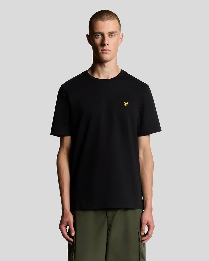 Lyle & Scott Herr T-shirt i bomull med rund hals | Kolsvart