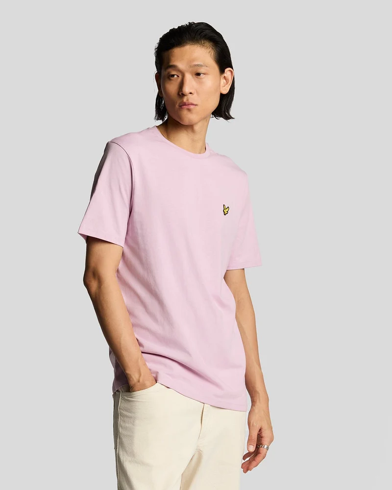 Lyle & Scott Herr T-shirt med rund hals i bomull | Ljusrosa