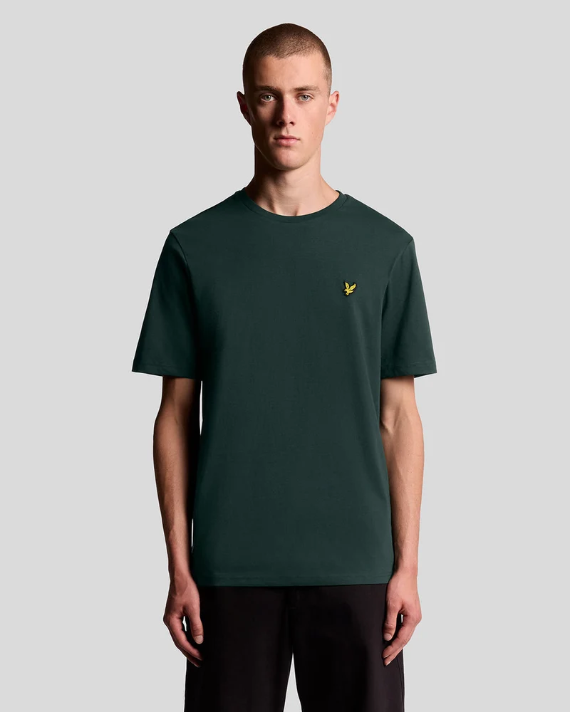 Lyle & Scott Herr T-shirt med rund hals i bomull | Mörkgrön