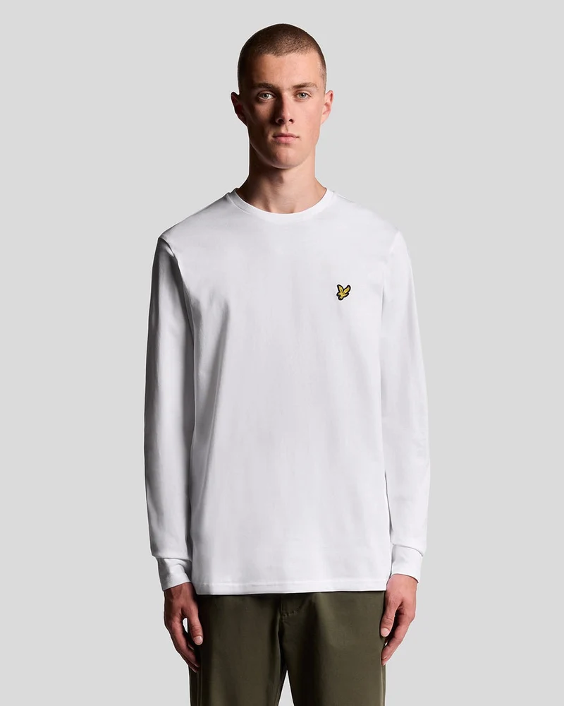 Lyle & Scott Herr långärmad bomulls-T-shirt | Vit