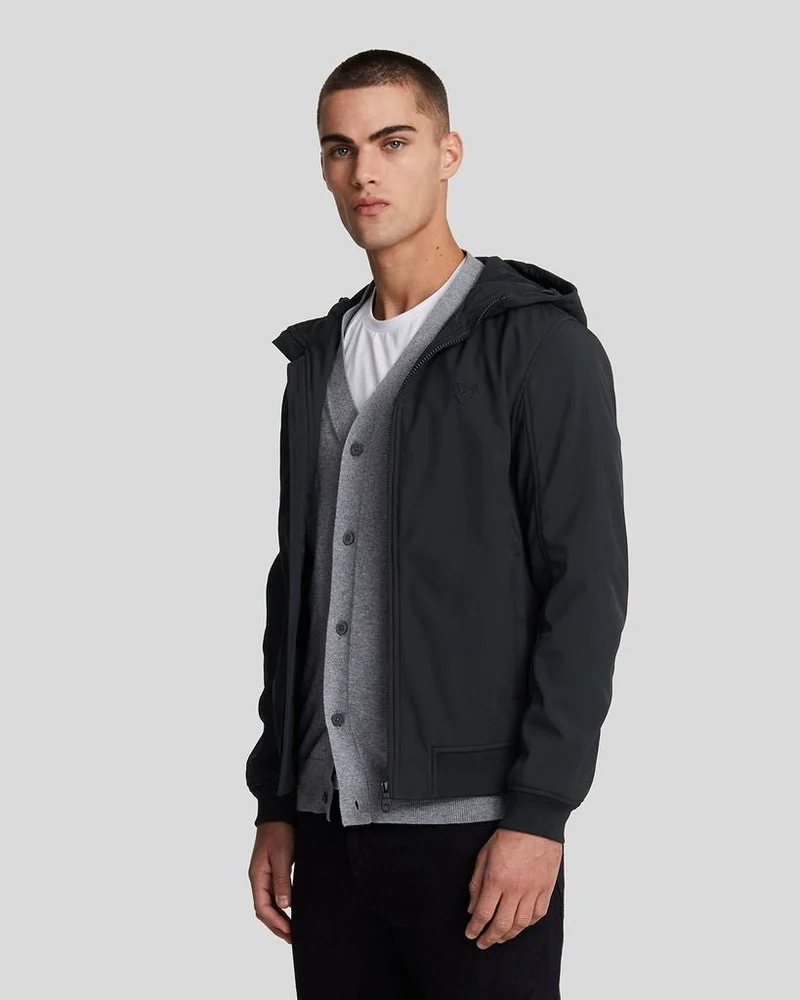 Lyle & Scott Vattentålig stretchig skaljacka för män | Jet Black