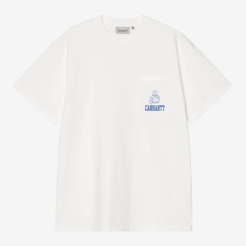 Carhartt WIP Herr Pond Corps Pocket T-shirt | Vit Kraftig Stone Wash