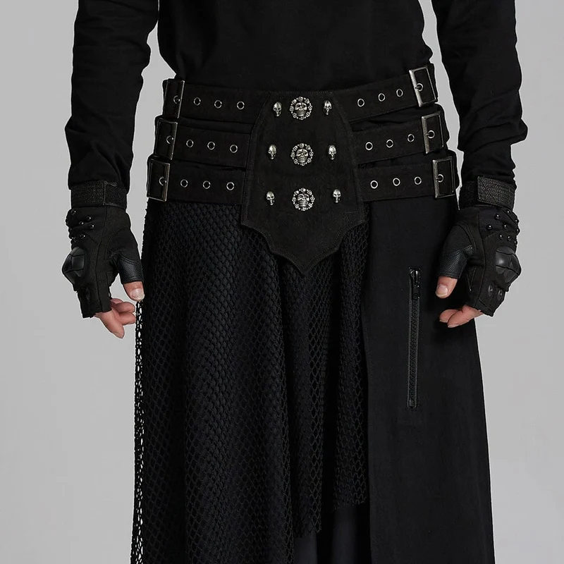 Punk Skull Eyelets för män med spänne