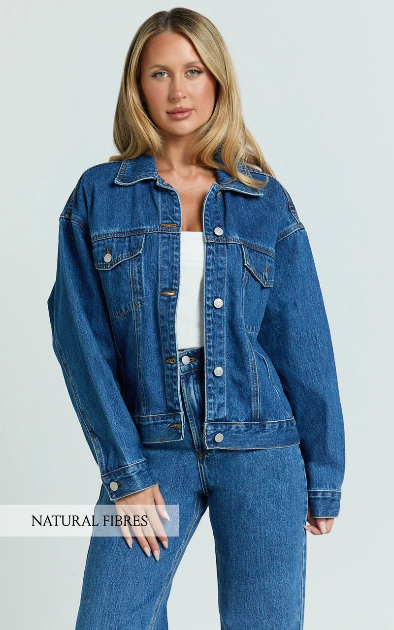 Ruby Jacket - Oversized Denim Jacket in Mid Vintage Wash