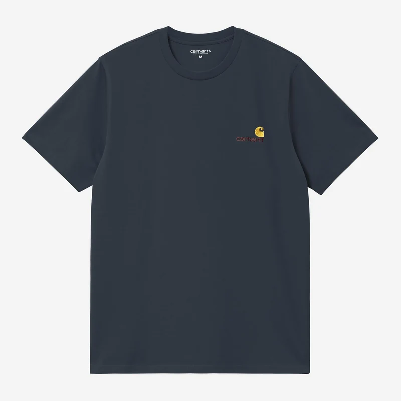 Carhartt WIP Herr Kortärmad American Script T-shirt | Djup Natt