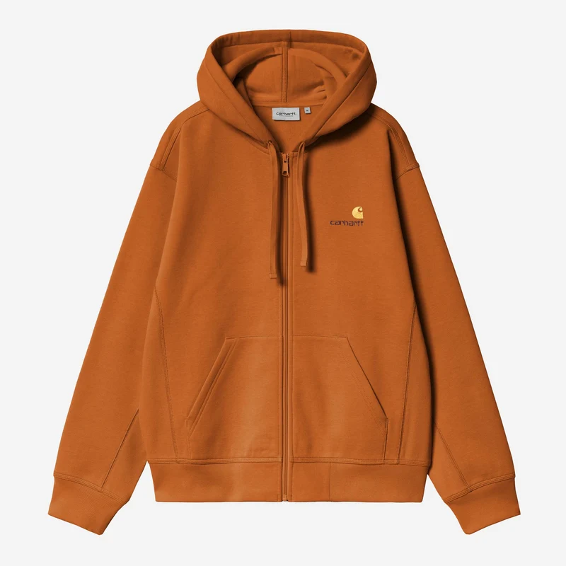 Carhartt WIP Herr American Script Jacka med huvtröja och dragkedja framtill | Sienna