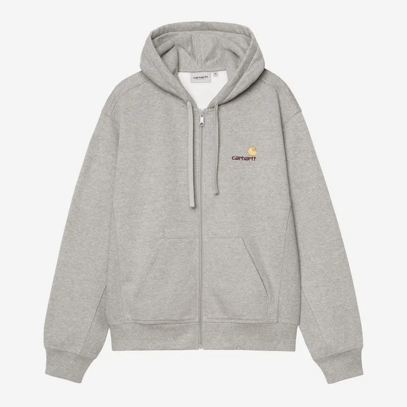 Carhartt WIP Herr American Script Jacka med huvtröja med dragkedja framtill | Gråmelerad