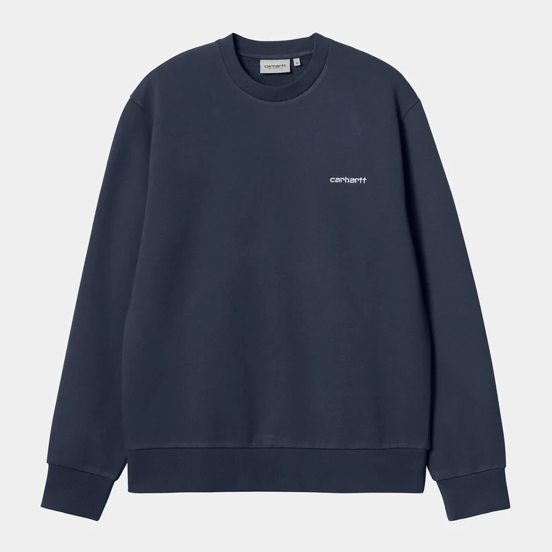 Carhartt WIP Man Script Broderi Sweat Top - Air Force Blue