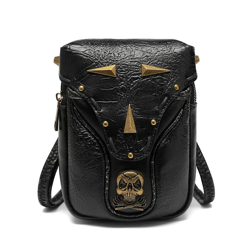 Unisex Steampunk Skull Dubbade Miniväska