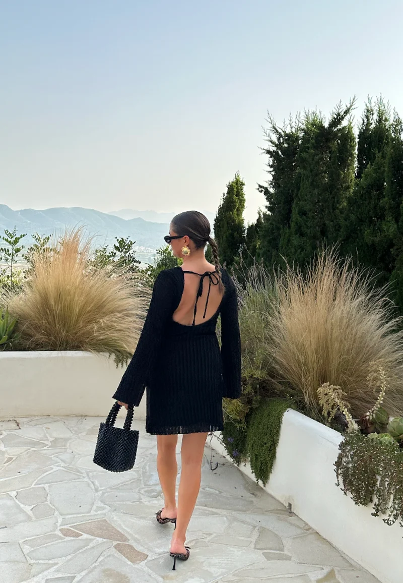 Deep Back Short Structured Dress