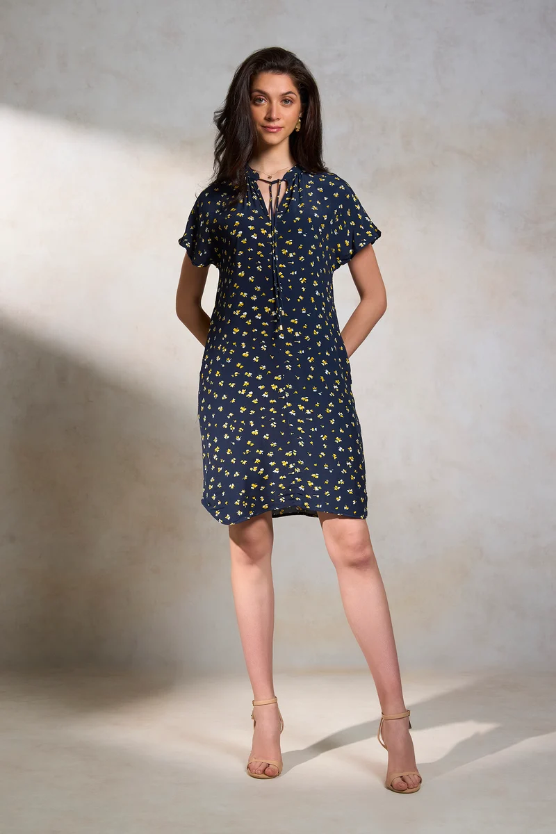 Dwiti|100% Viscose Relaxed Mini Dress