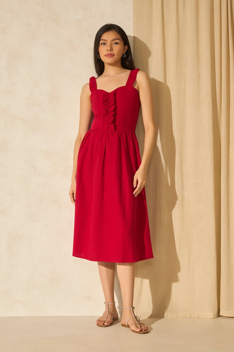 Solstice|Linen Midi Dress